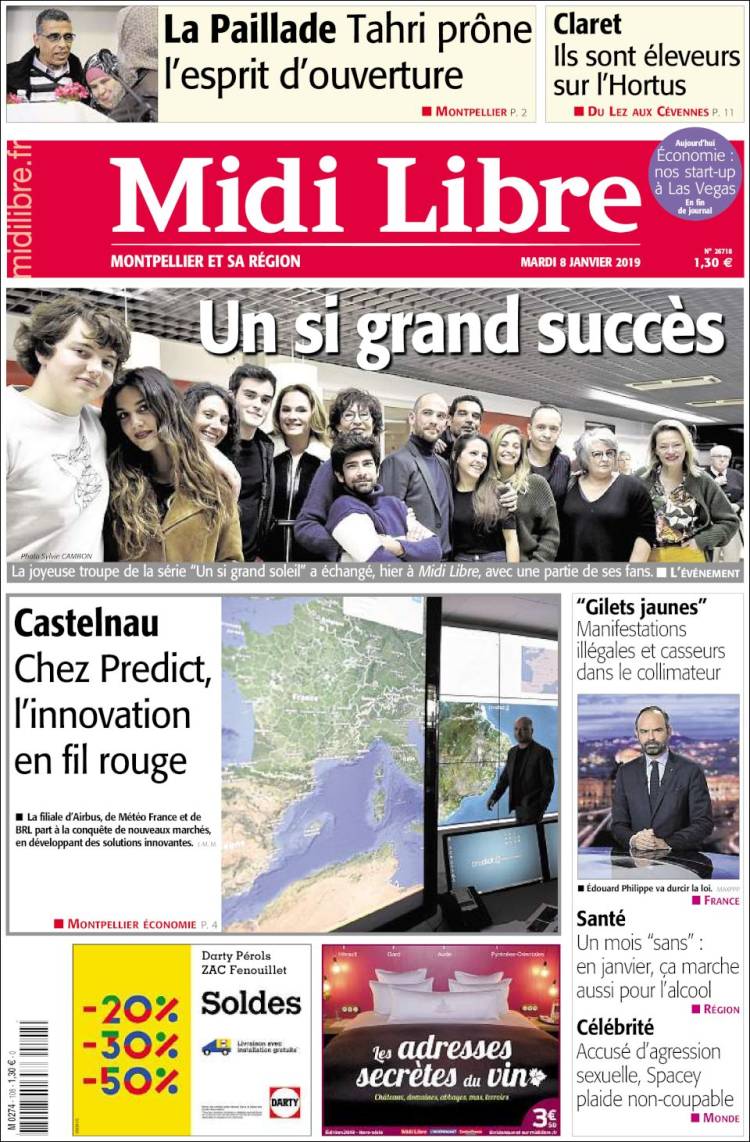 Portada de Midi Libre (Francia)