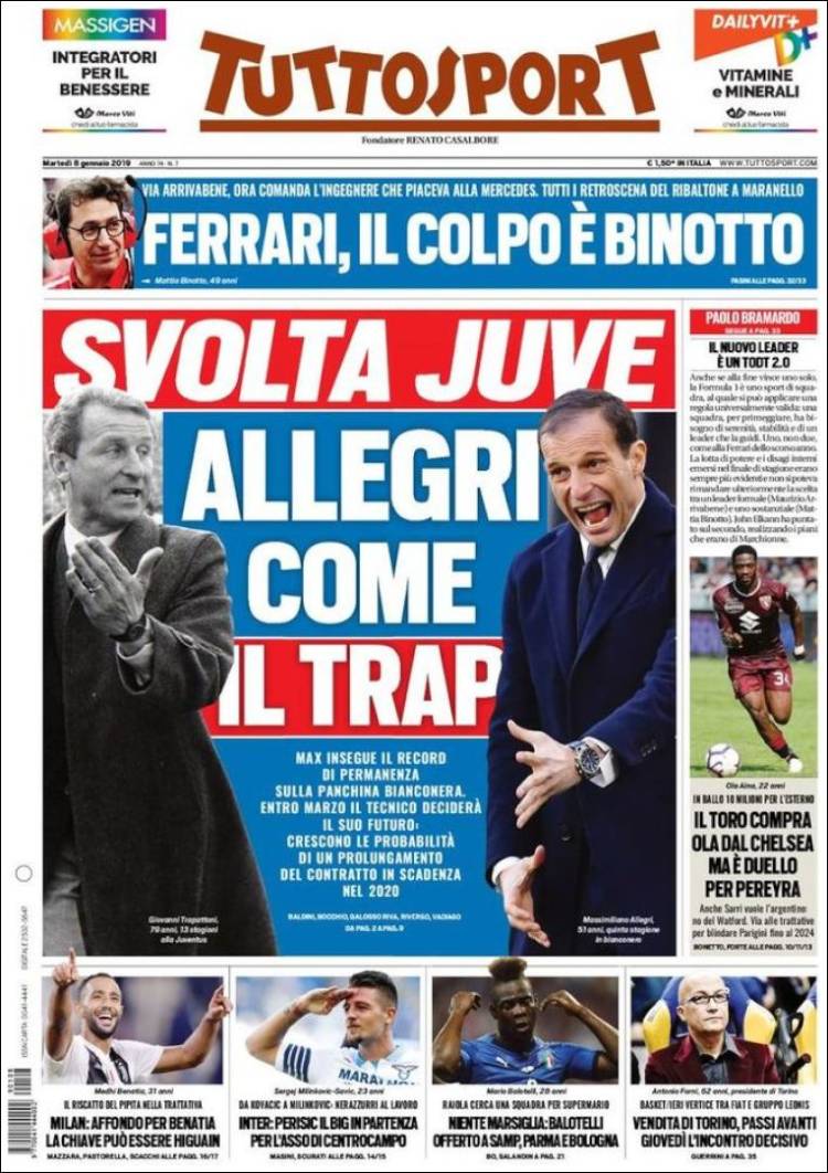Portada de Tuttosport (Italia)