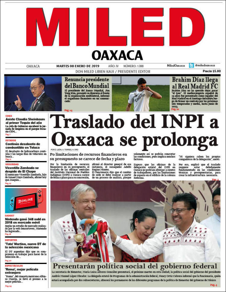 Portada de Miled - Oaxaca (México)