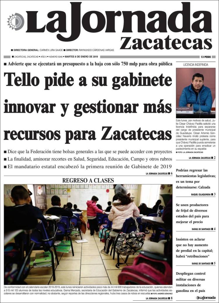 Portada de Jornada de Zacatecas (México)