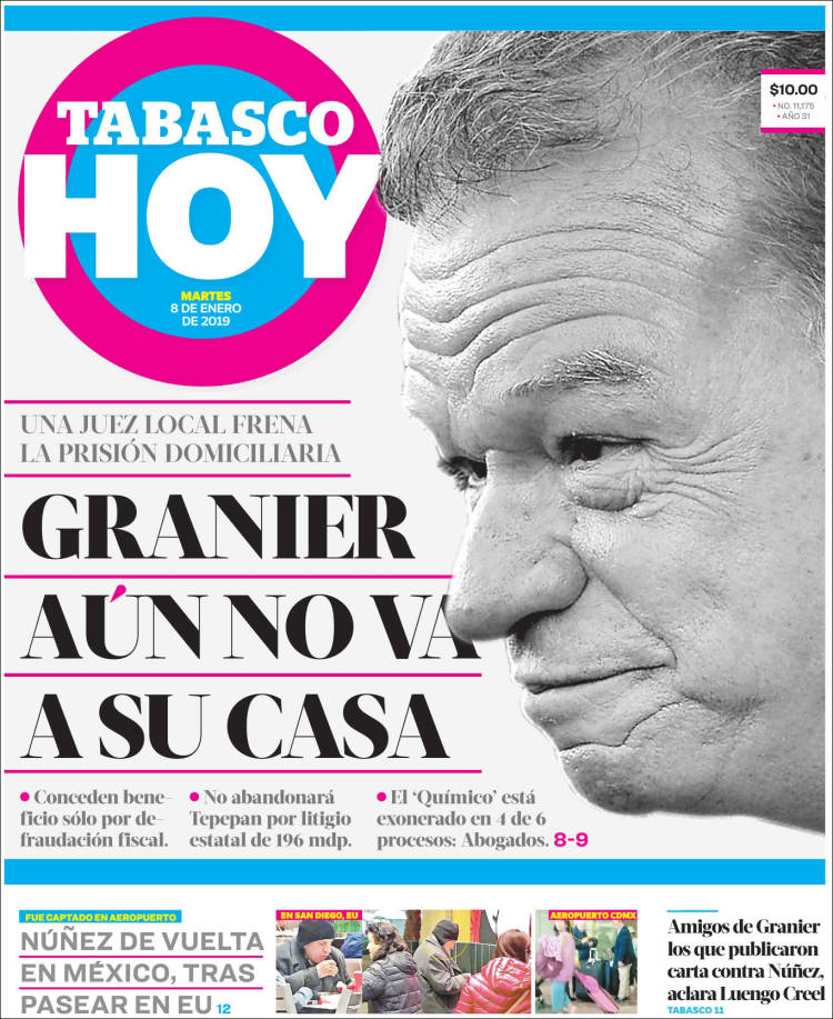 Portada de Tabasco Hoy (México)