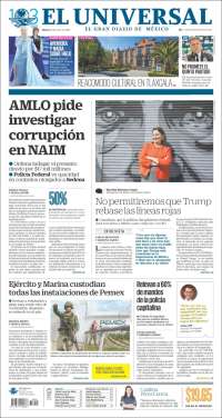 Portada de El Universal (México)