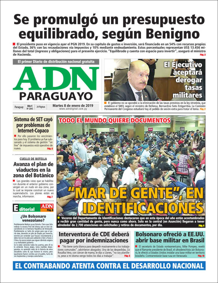 Portada de ADN Paraguayo (Paraguay)