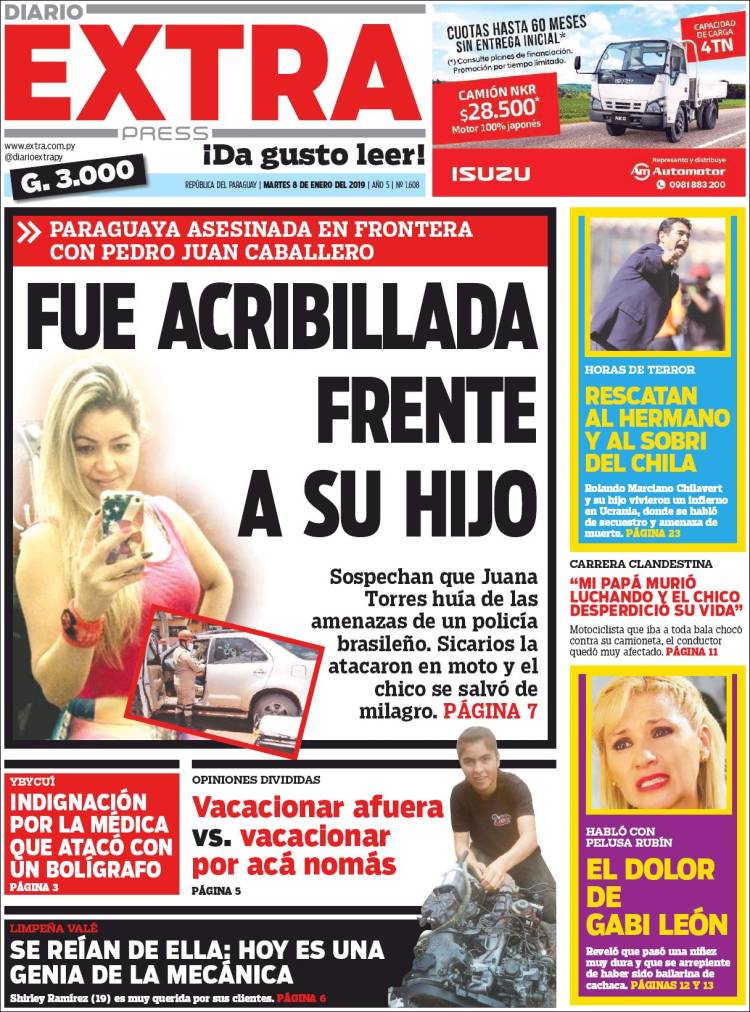 Portada de Diario Extra (Paraguay)