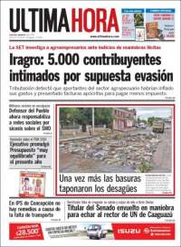 Portada de Última Hora (Paraguay)