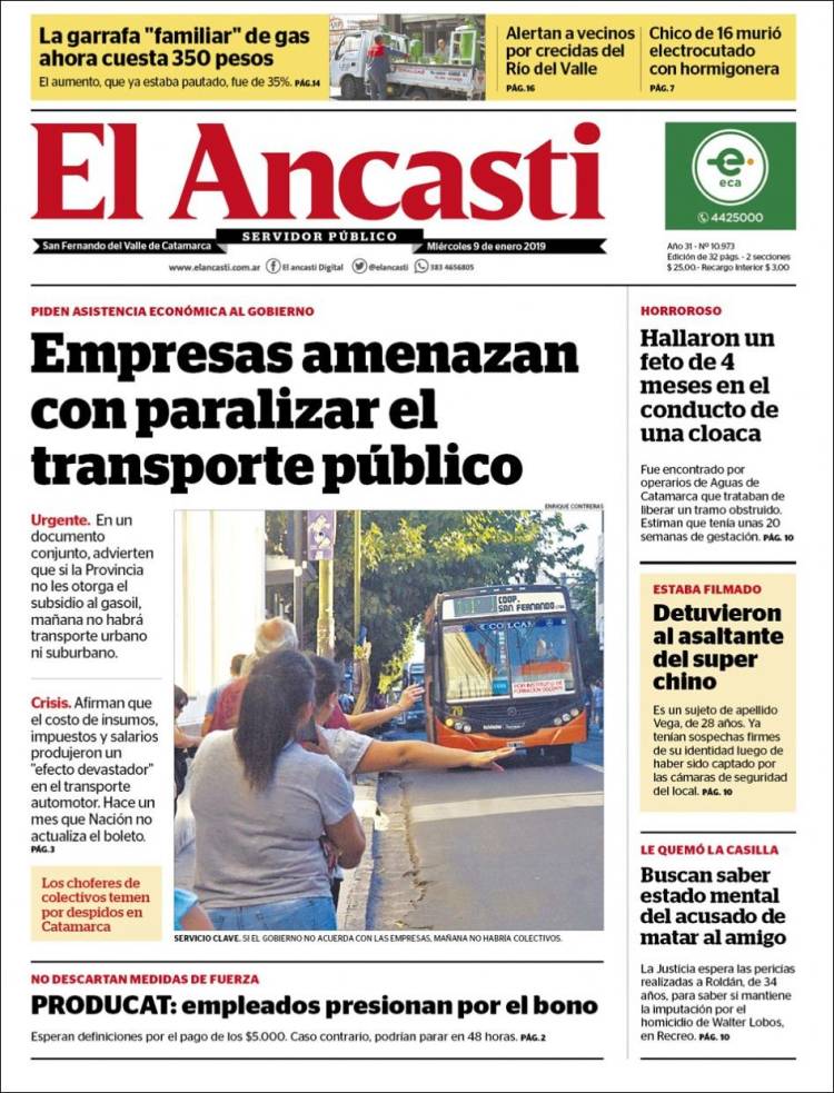 Portada de El Ancasti (Argentina)