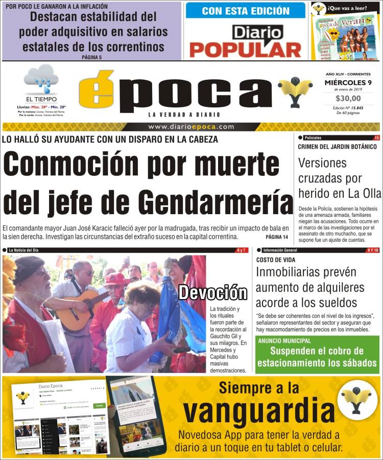 Portada de Diario Época (Argentina)