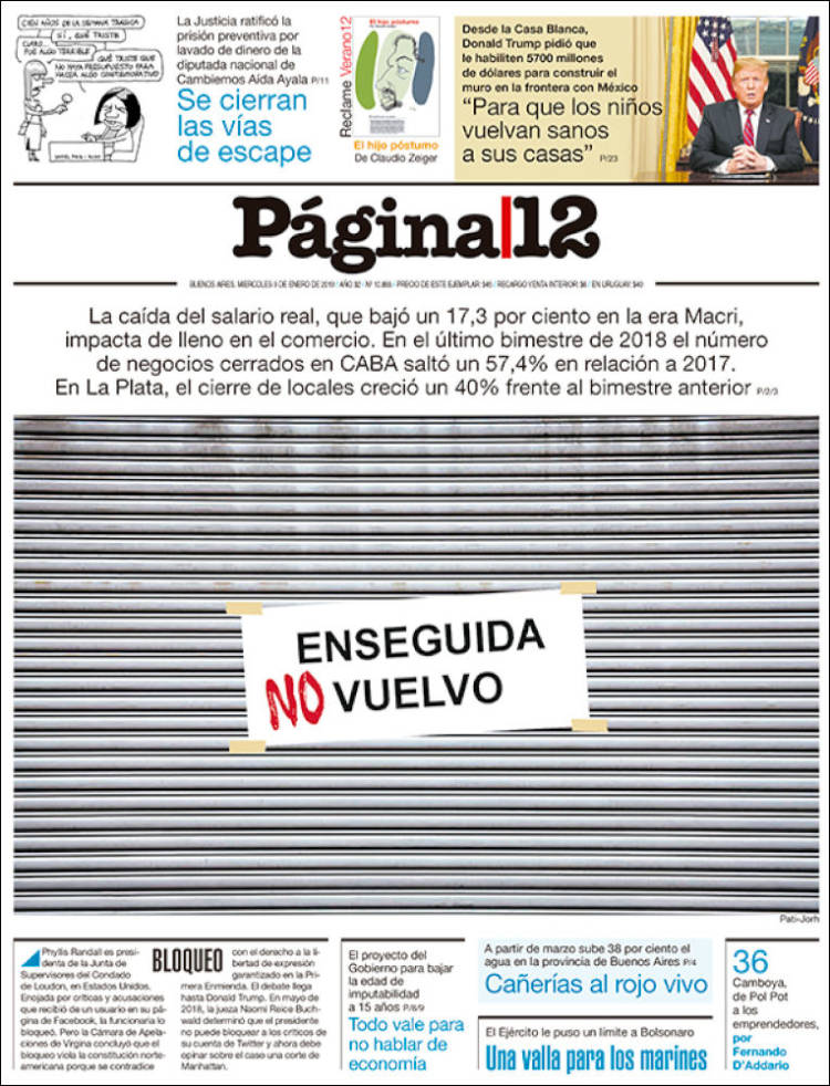 Portada de Página/12 (Argentina)