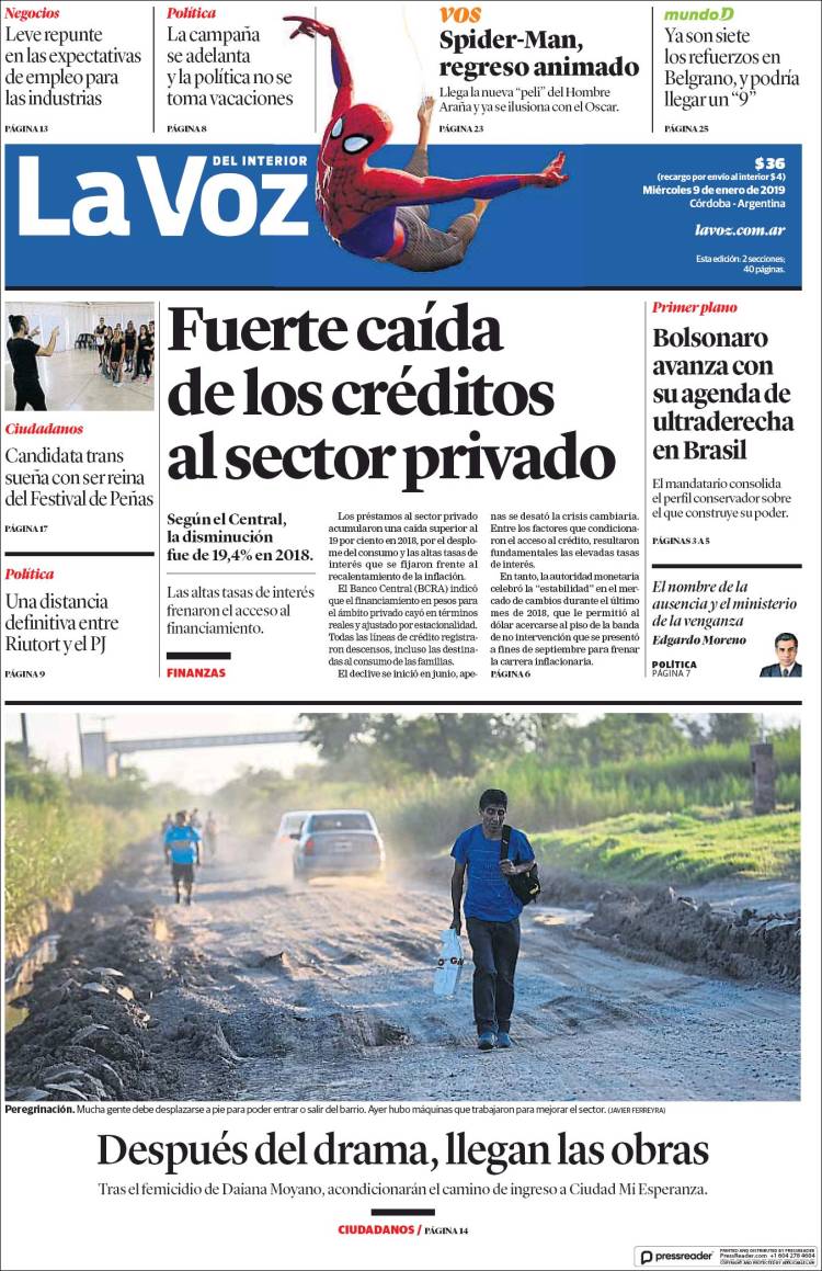 Portada de La Voz del Interior (Argentina)