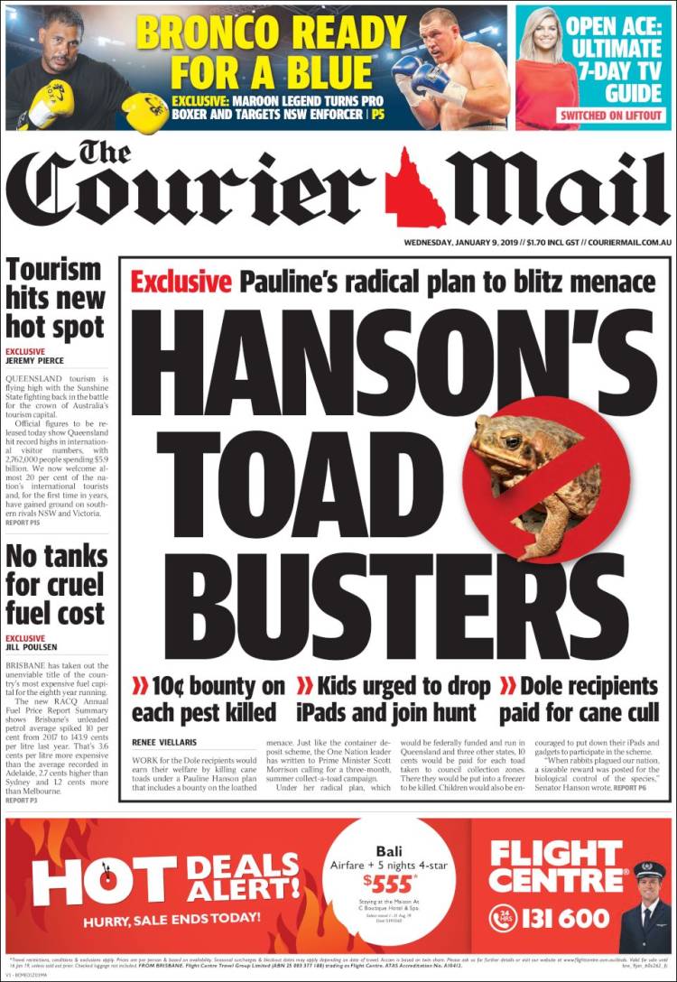 Portada de The Courier-Mail (Australia)