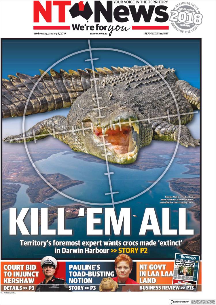 Portada de Northern Territory News (Australia)