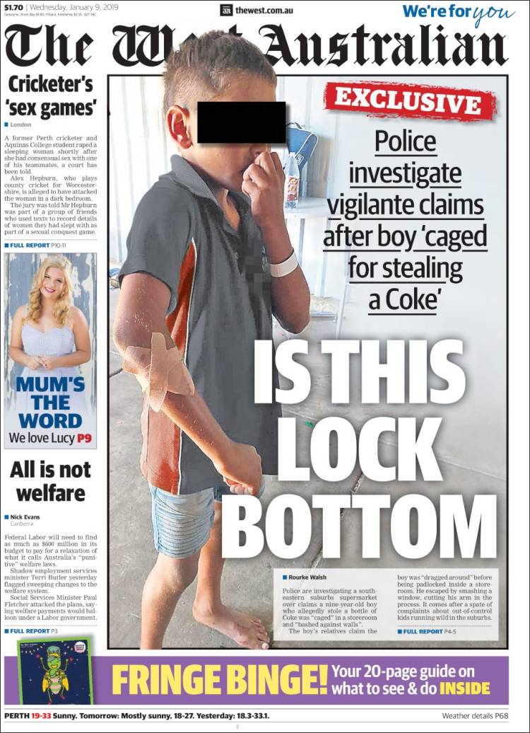 Portada de The West Australian (Australia)