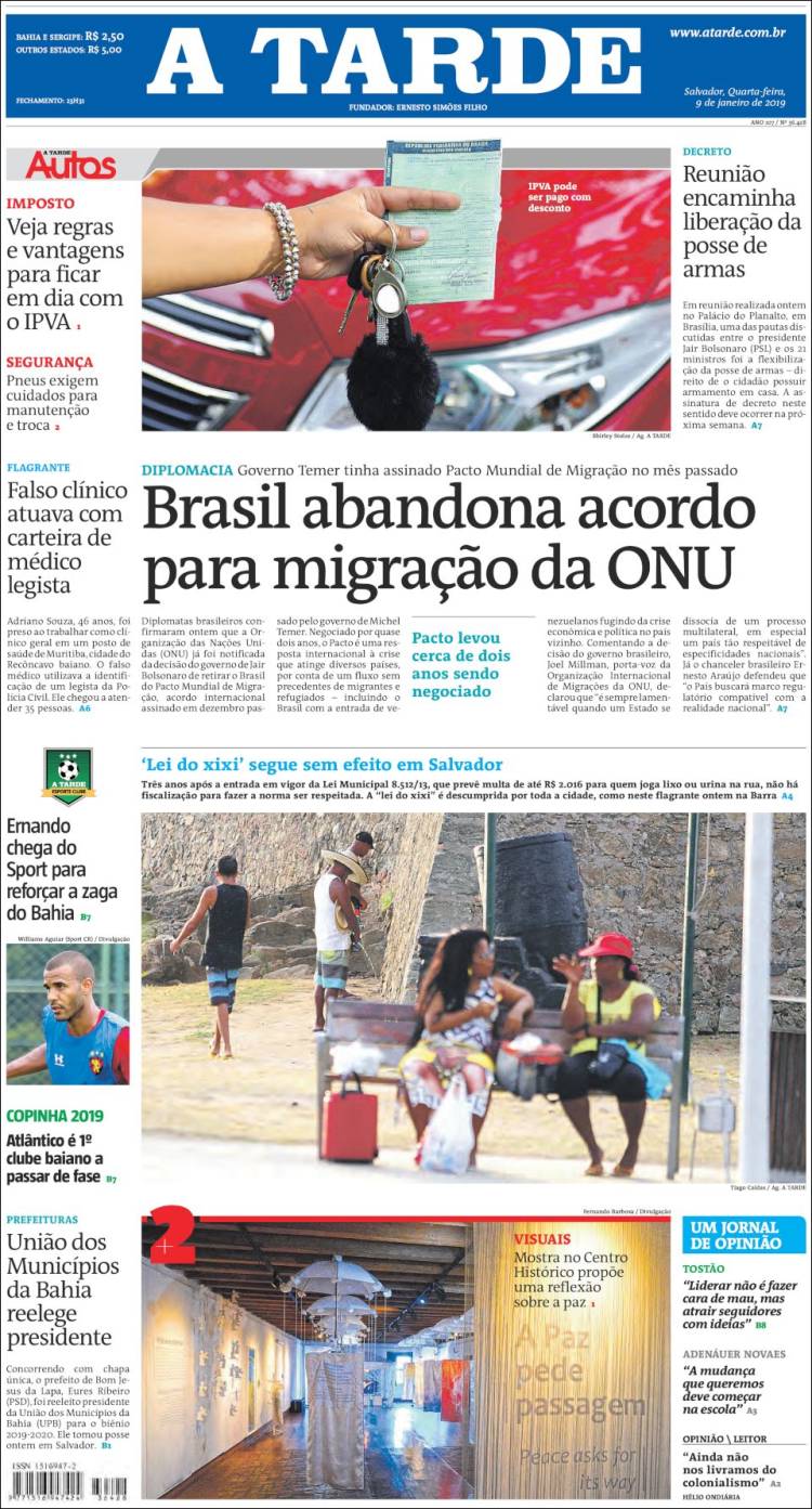 Portada de Diário A Tarde (Brasil)