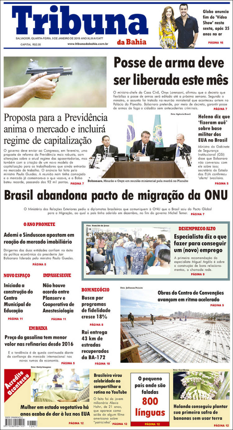 Portada de Tribuna da Bahia (Brasil)