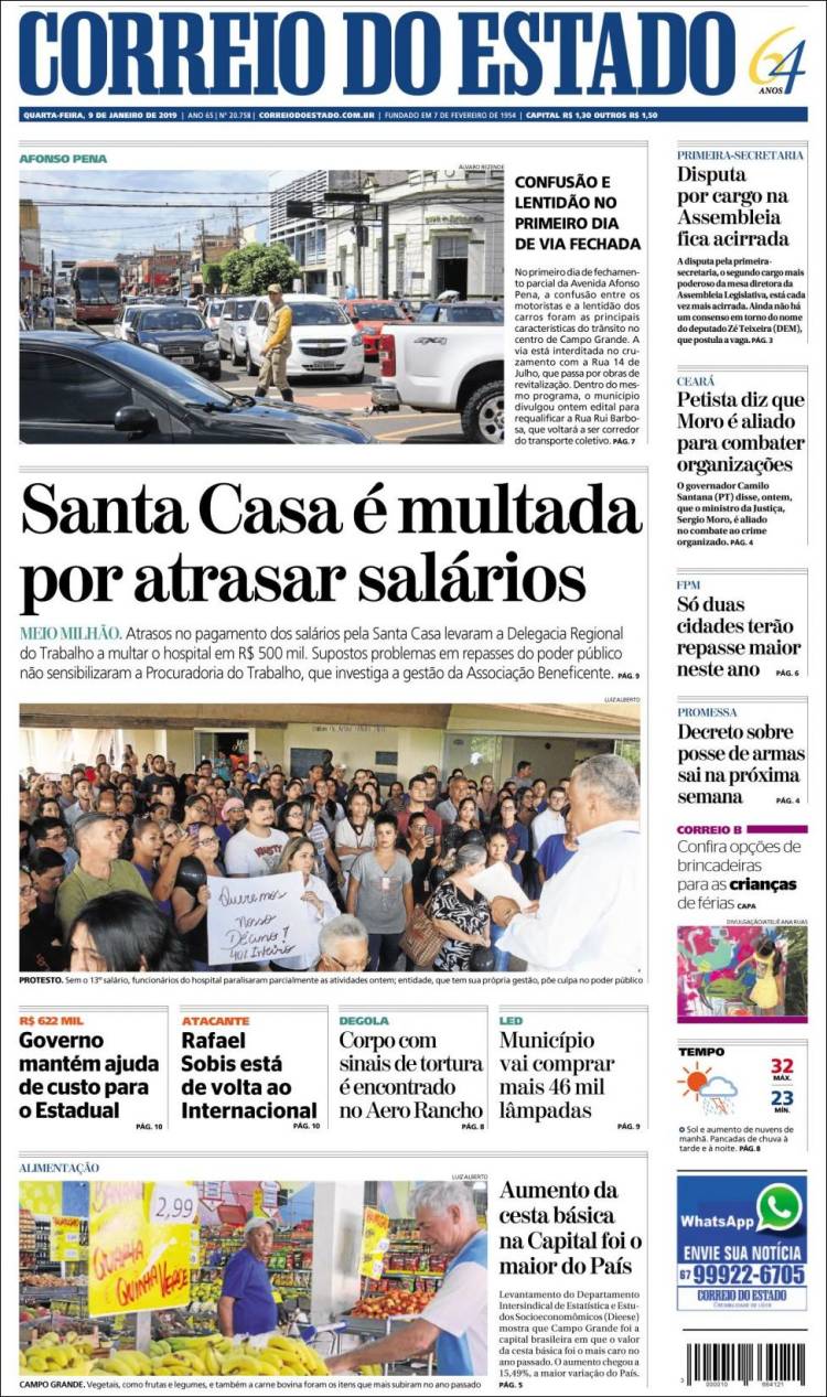 Portada de Correio do Estado (Brasil)