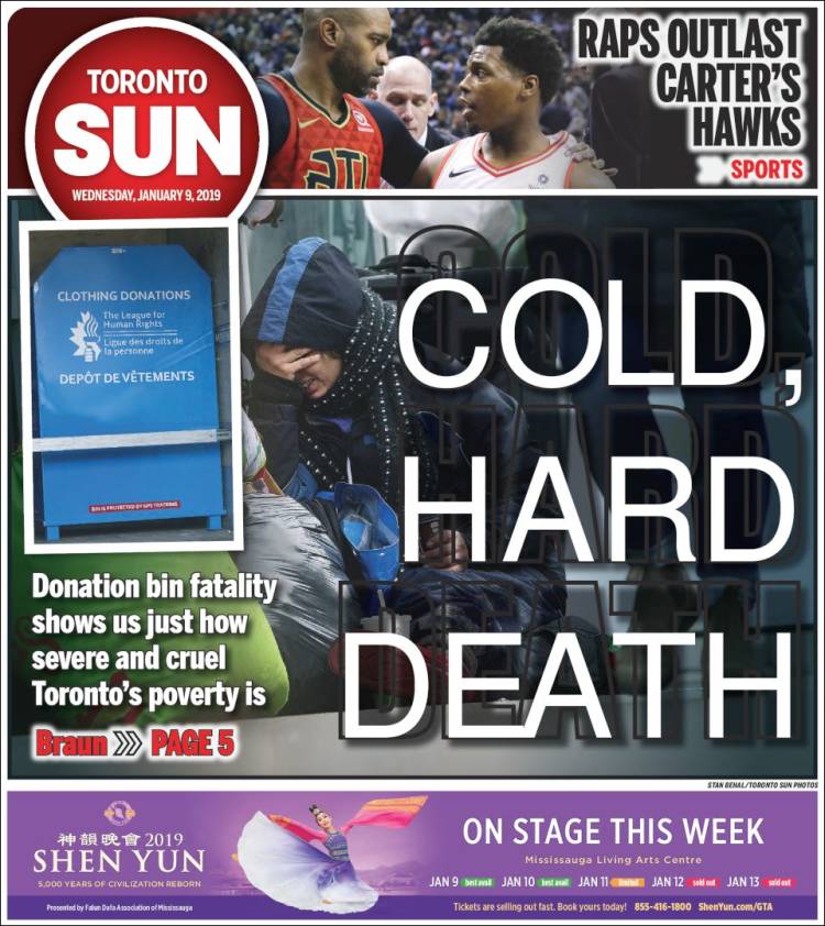 Portada de The Toronto Sun (Canada)