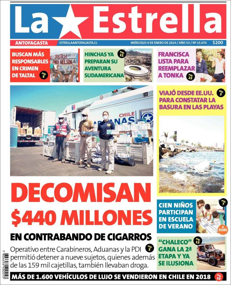 Portada de La Estrella del Norte (Chile)