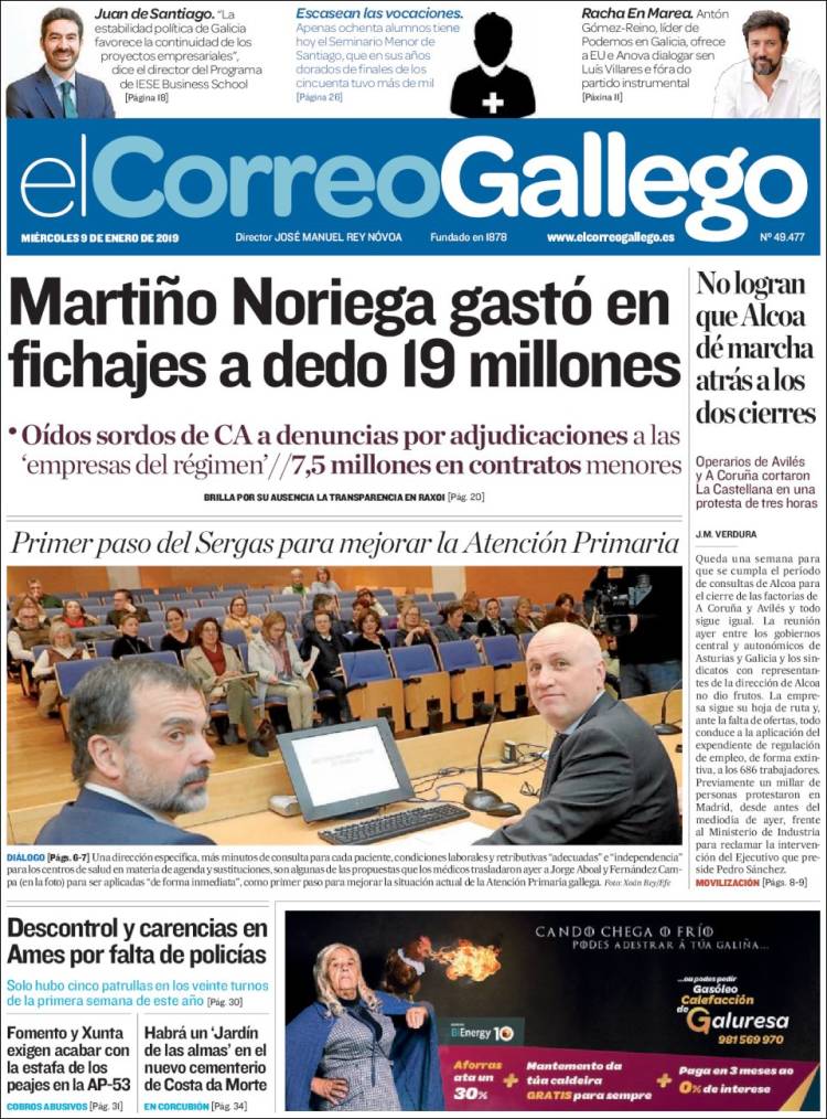 Portada de El Correo Gallego (Espa&ntilde;a)