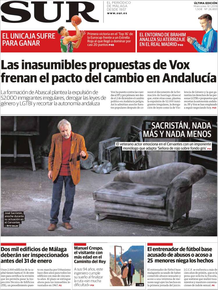 Portada de Diario el Sur (Espa&ntilde;a)