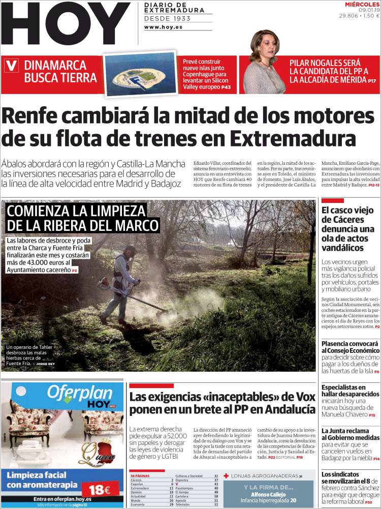 Portada de Hoy - Caceres (Espa&ntilde;a)