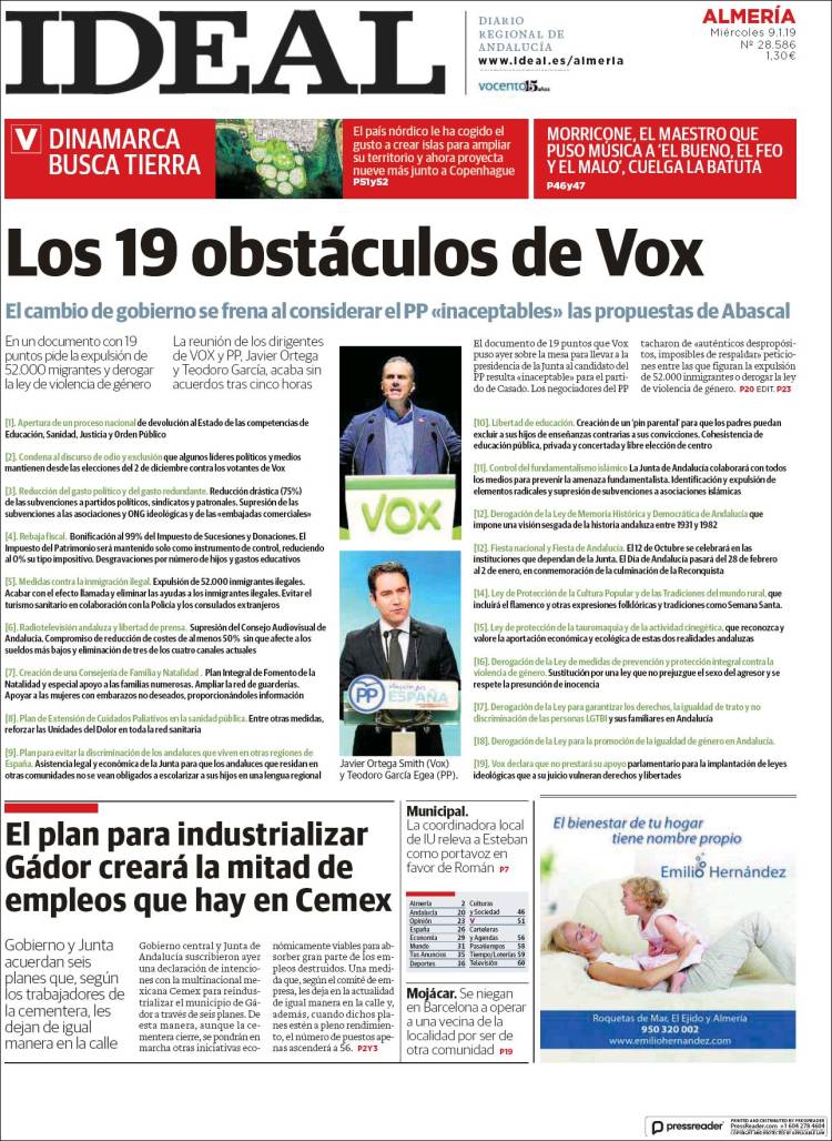 Portada de Ideal Almeria (Espa&ntilde;a)