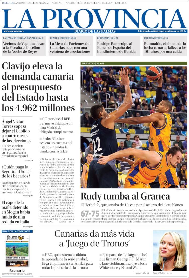 Portada de La Provincia (Espa&ntilde;a)