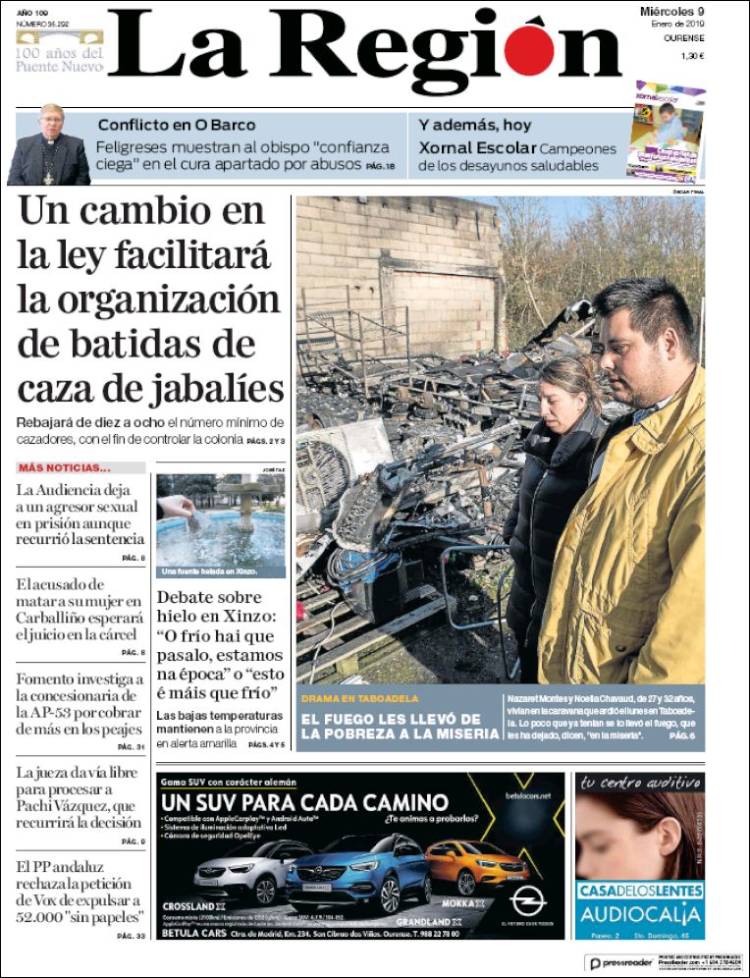 Portada de La Región de Ourense (Espa&ntilde;a)