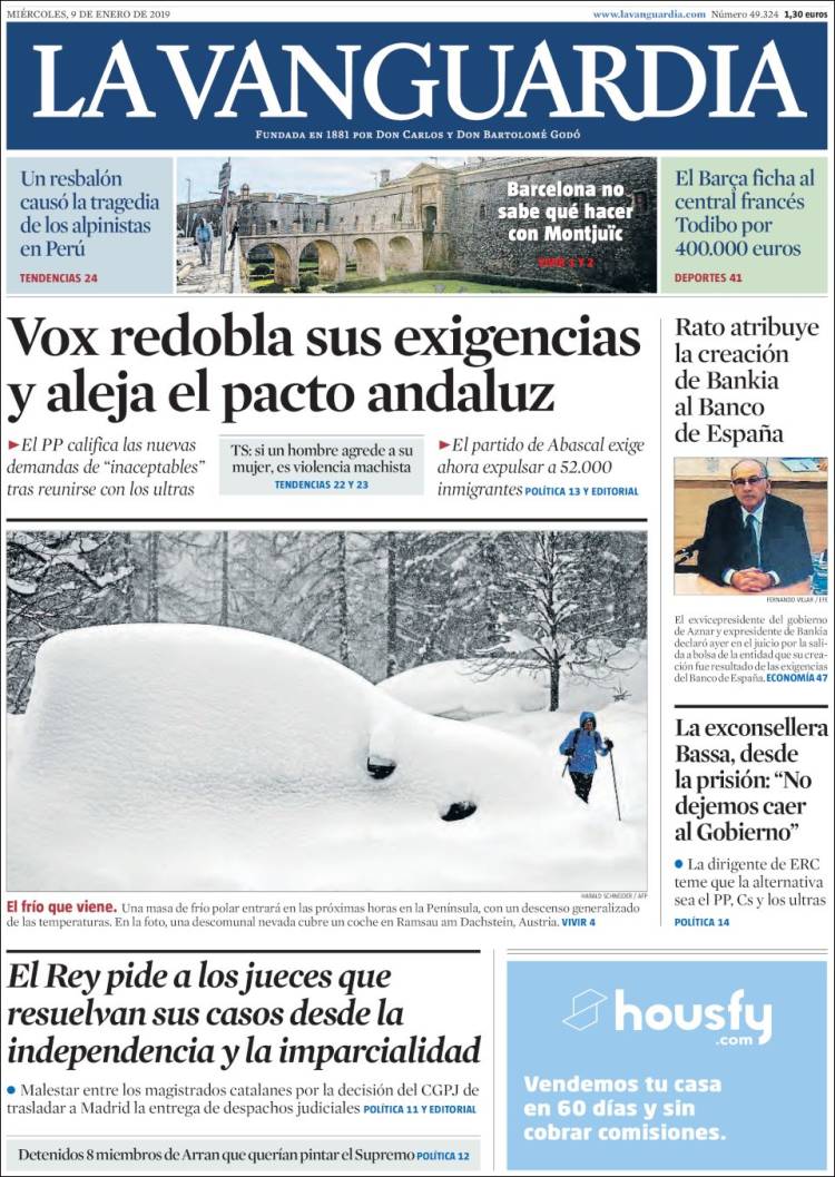 Portada de La Vanguardia (Espa&ntilde;a)