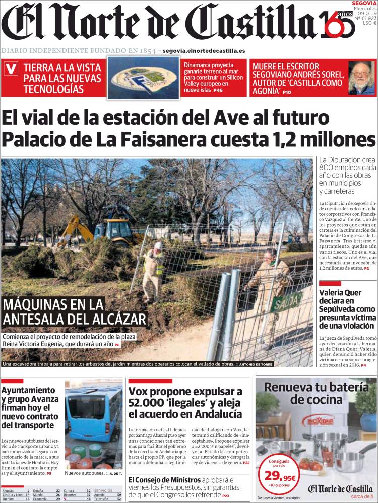 Portada de Norte de Castilla - Segovia (Espa&ntilde;a)