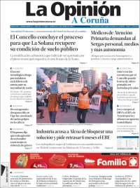 Portada de La Opinión de A Coruña (Espa&ntilde;a)