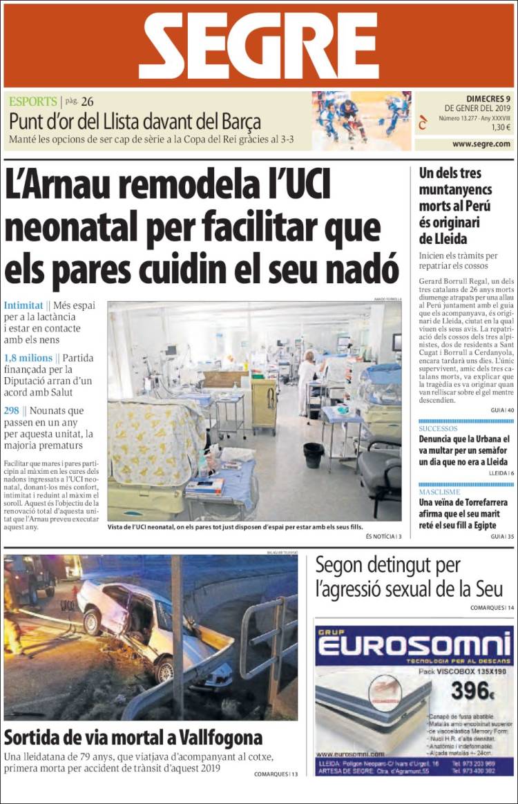 Portada de Segre (Espa&ntilde;a)