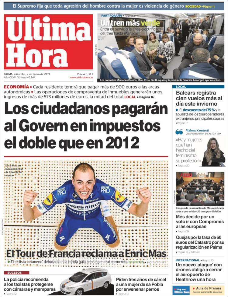 Portada de Última Hora (Espa&ntilde;a)
