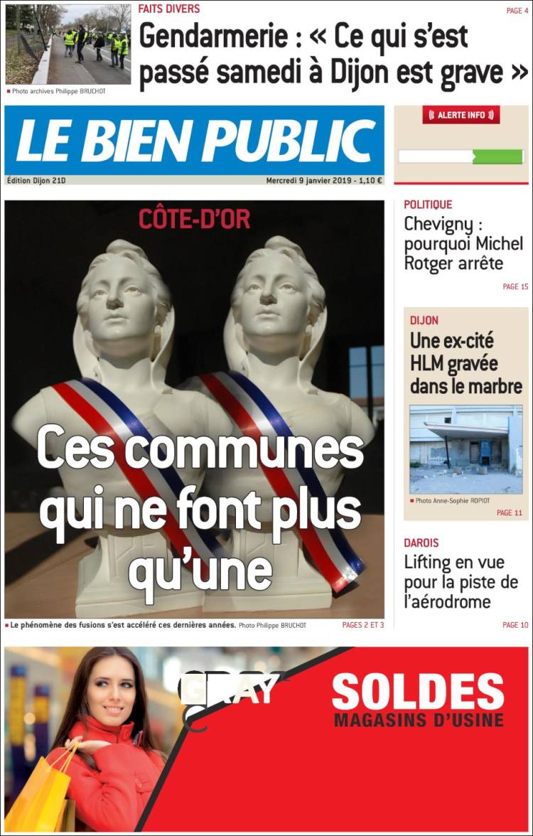 Portada de Le Bien Public (Francia)
