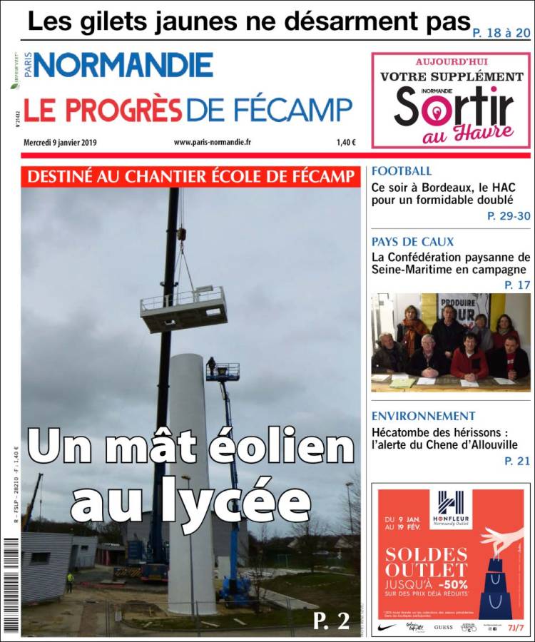 Portada de Progres de Fecamp (Francia)