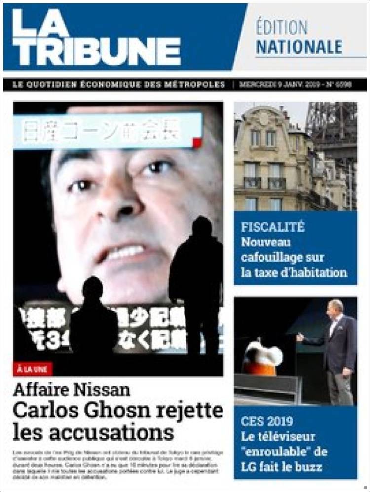 Portada de La Tribune (Francia)