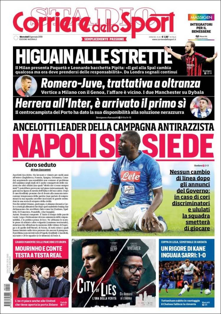 Portada de Corriere dello Sport (Italia)