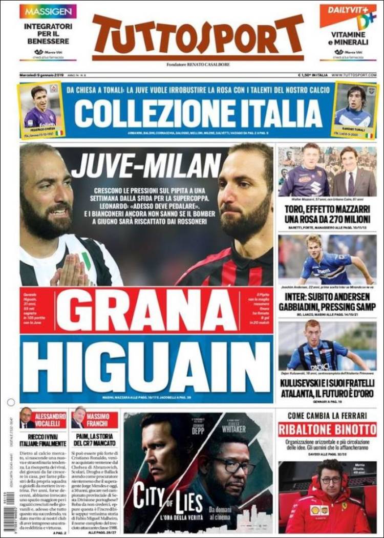 Portada de Tuttosport (Italia)