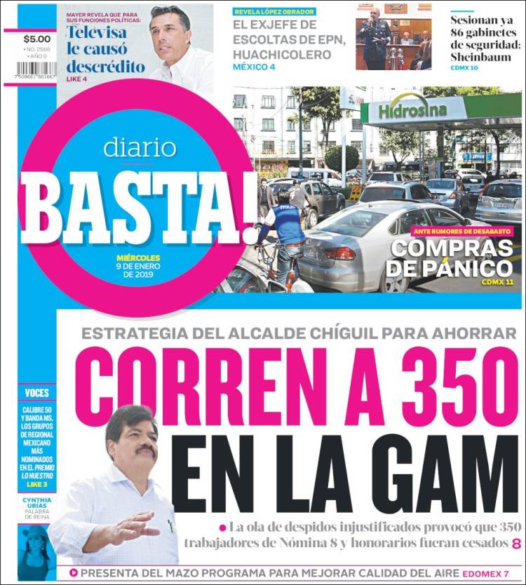 Portada de Diario Basta (México)