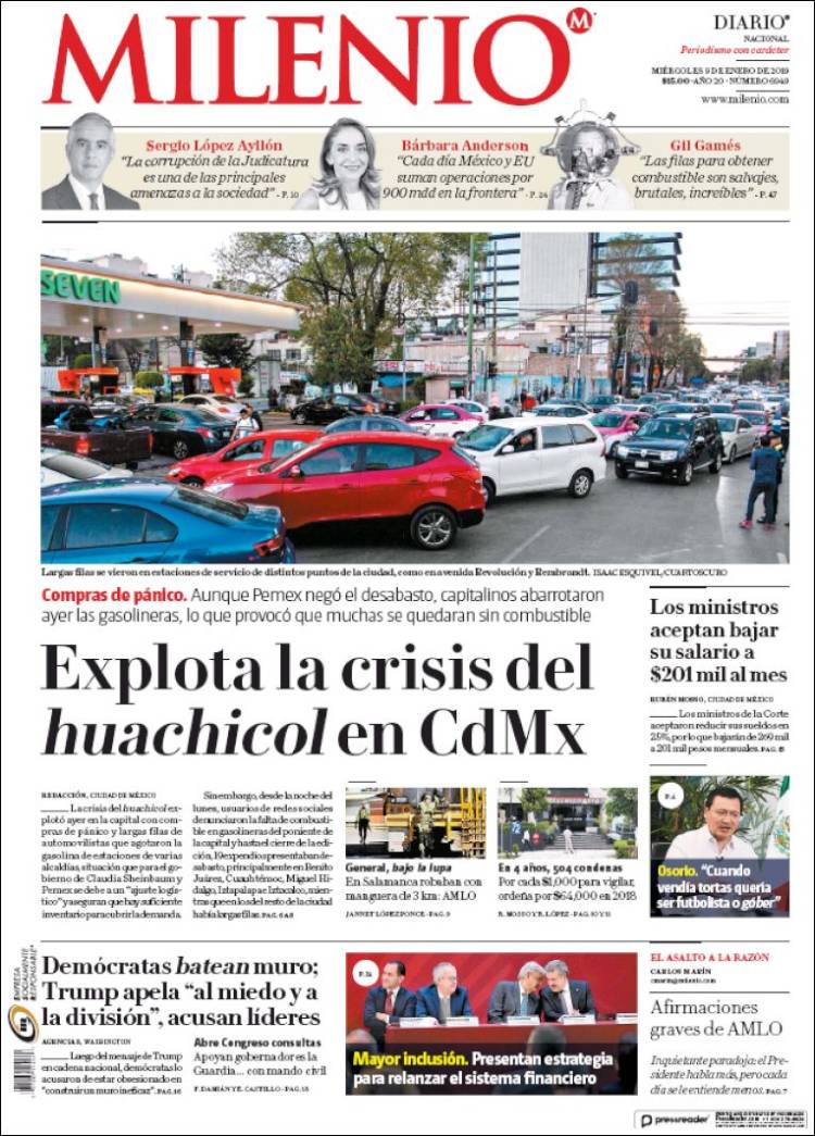 Portada de Milenio (México)