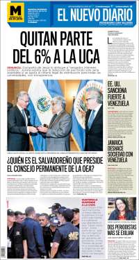 Portada de El Nuevo Diario (Nicaragua)