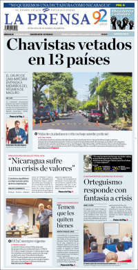 Portada de La Prensa (Nicaragua)