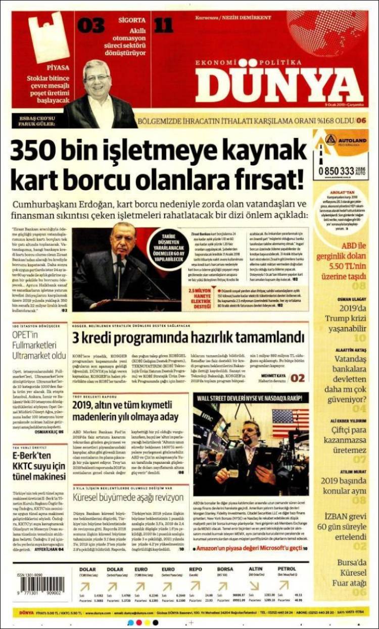 Portada de Dünya (Turqu&iacute;a)