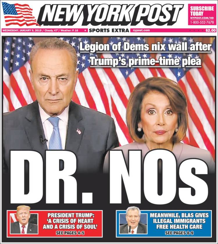 Portada de New York Post (USA)