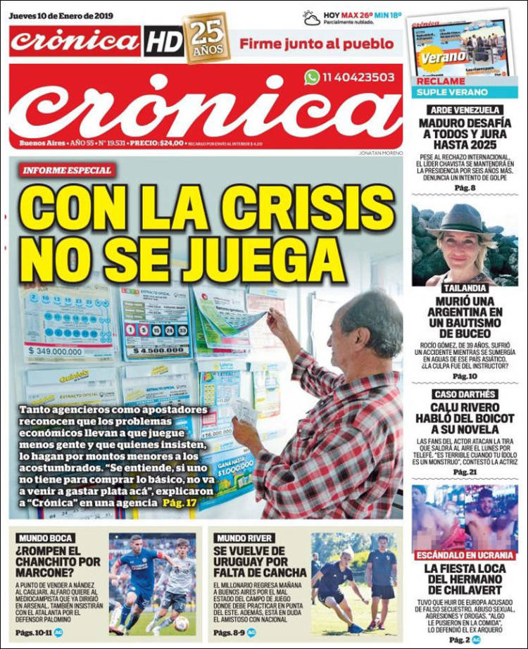 Portada de Crónica (Argentina)
