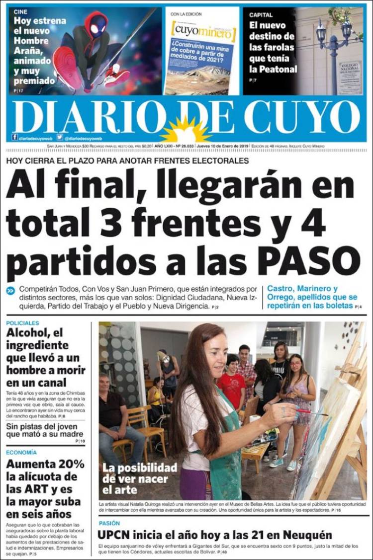 Portada de Diario de Cuyo (Argentina)