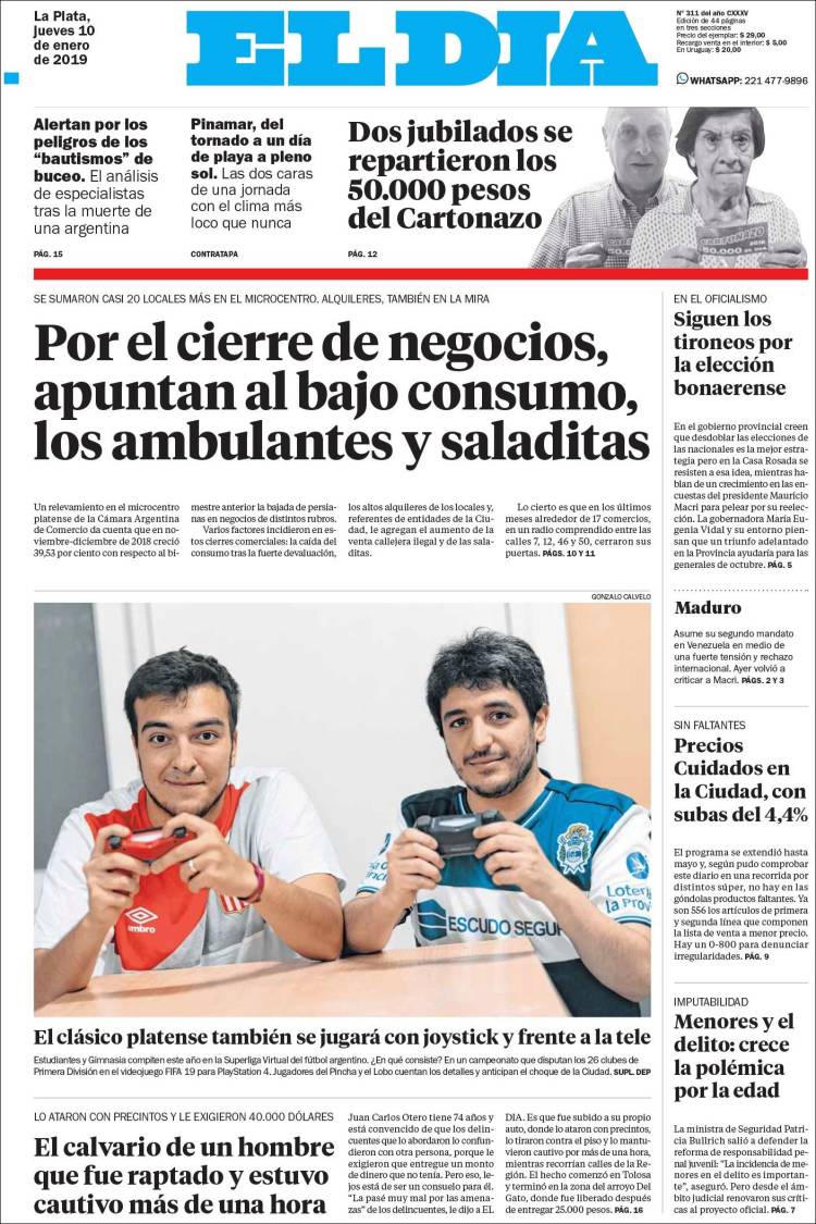 Portada de El Día de la Plata (Argentina)