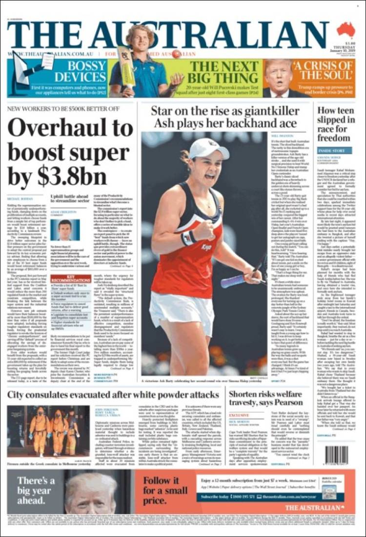 Portada de The Australian (Australia)