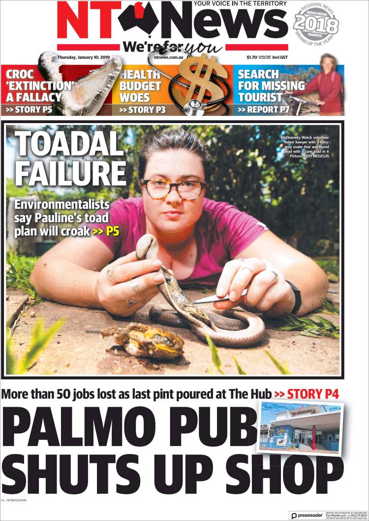 Portada de Northern Territory News (Australia)