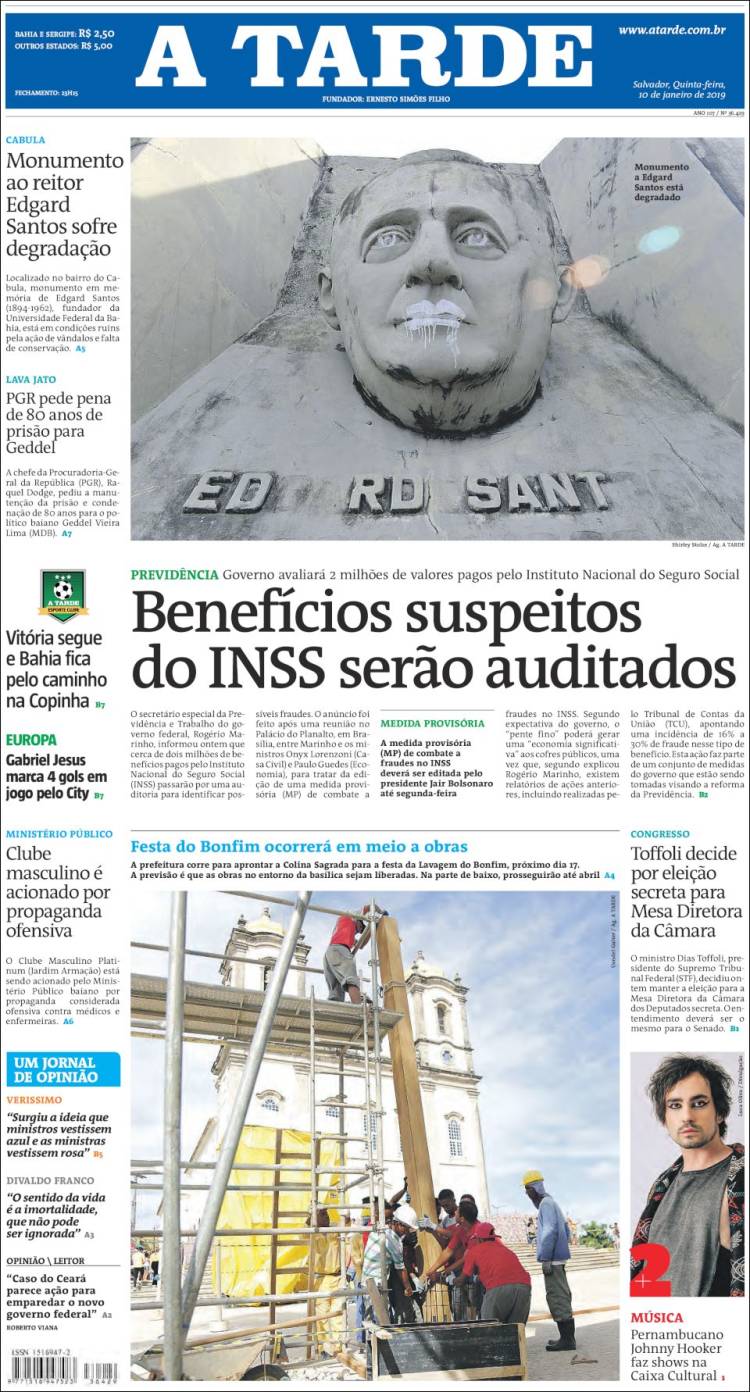 Portada de Diário A Tarde (Brasil)