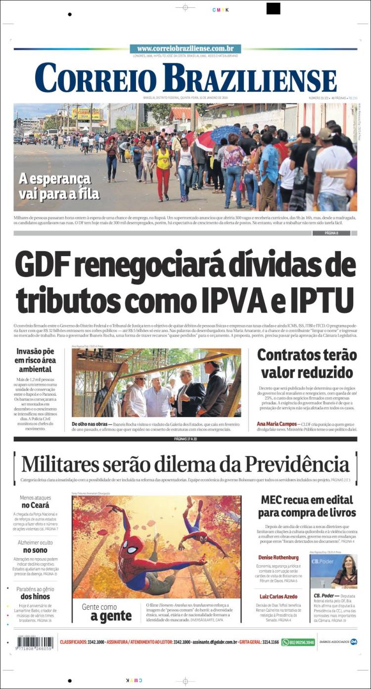 Portada de Correio Braziliense (Brasil)